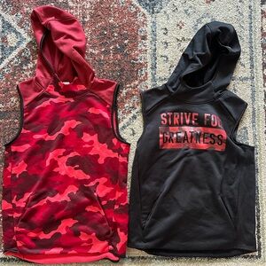 2 boys sleeveless hooded shirts L 10 old navy